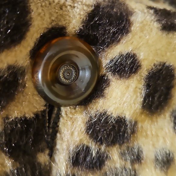 Vintage Leopard Print Faux Fur Coat Thigh Length Satin Lined Heavy Warm Custom - Picture 6 of 16